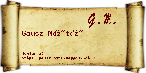 Gausz Máté névjegykártya