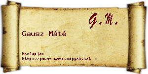 Gausz Máté névjegykártya